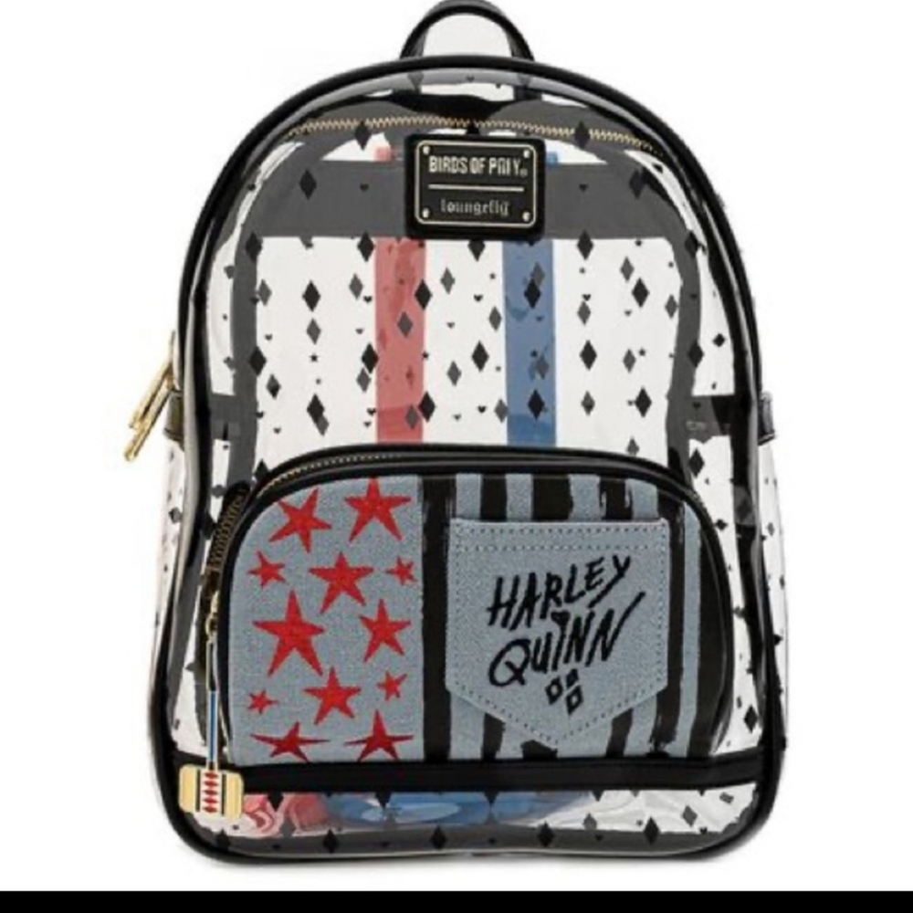 COPY - Loungefly Birds of Prey Harly Quinn Clear Backpack